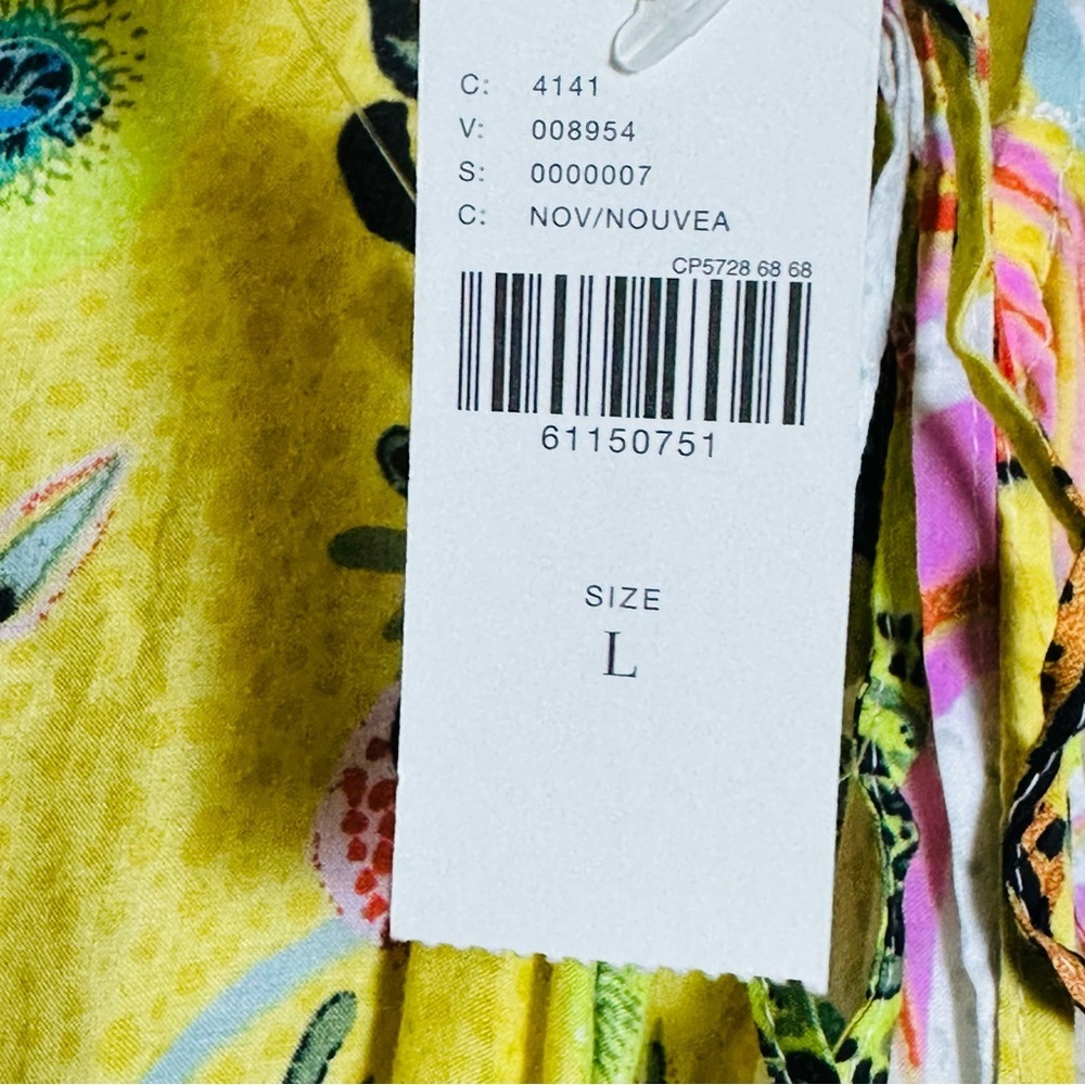Anthropologie Margaux Sleep Dress  Large NWT Floral adjustable Ruffle V Neck - Picture 15 of 15